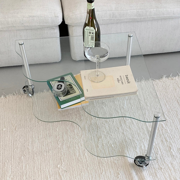 vamir日本公式】vamir （バミル）移動式ローテーブル｜wave glass trolley side table – Little Rooms