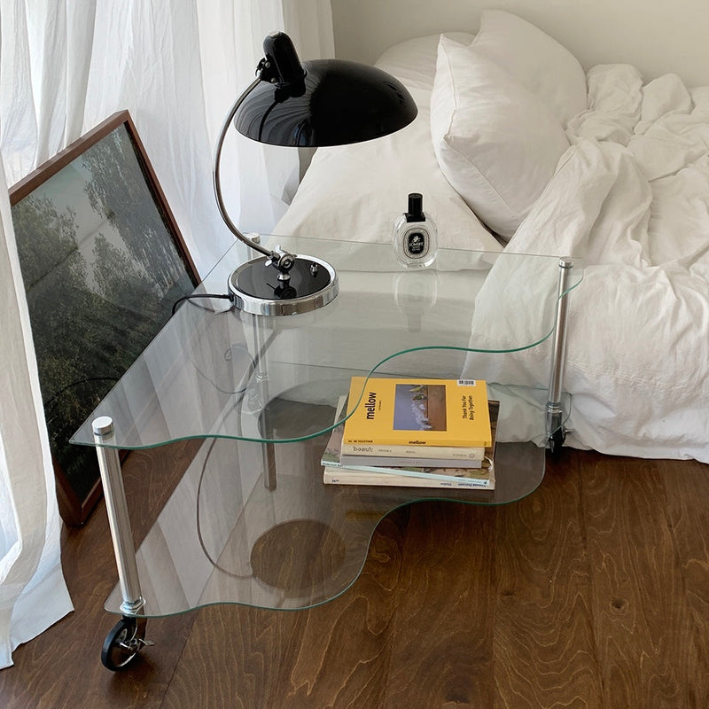 BR-2737-vamir-vamir テーブル｜wave glass trolley side table