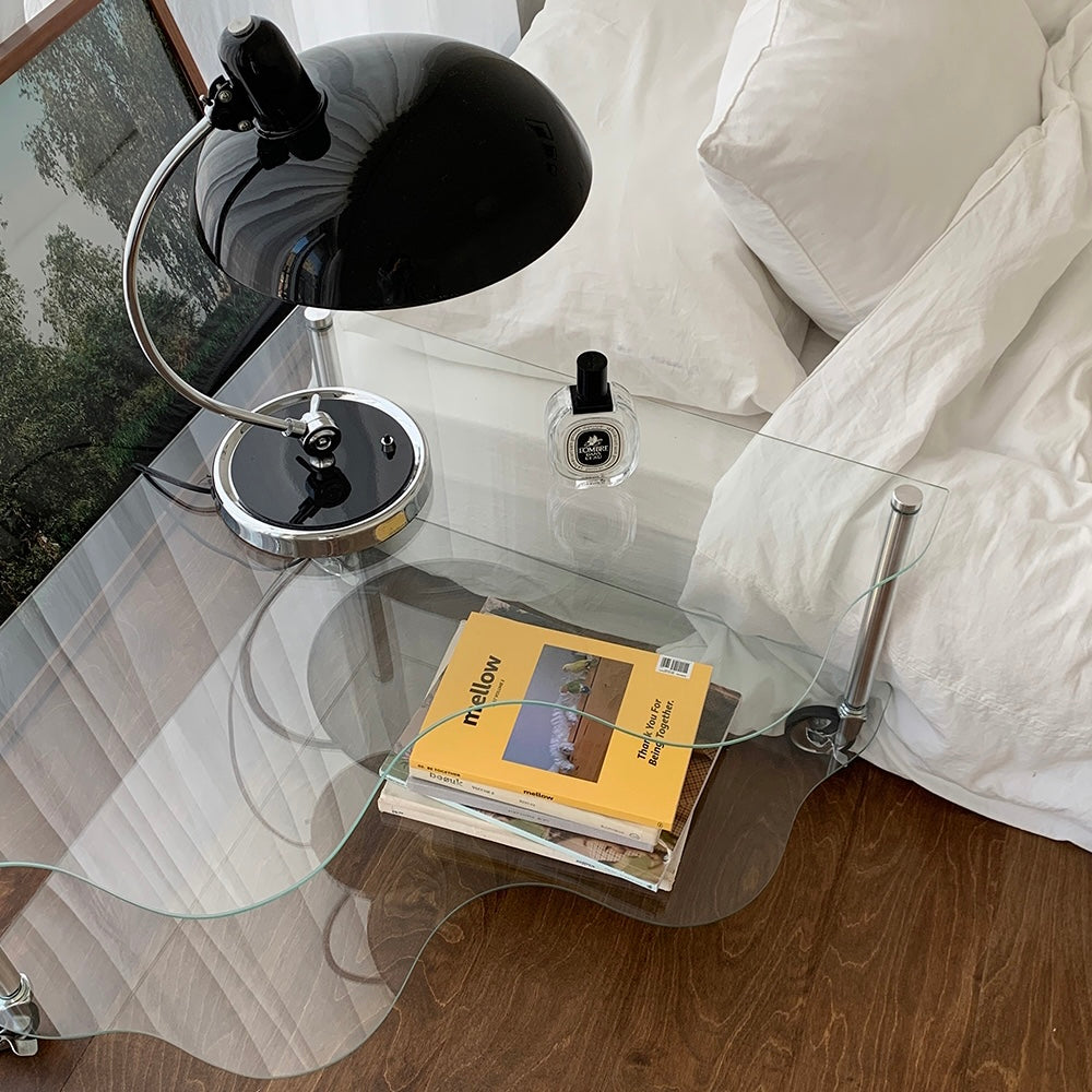 BR-2737-vamir-vamir テーブル｜wave glass trolley side table