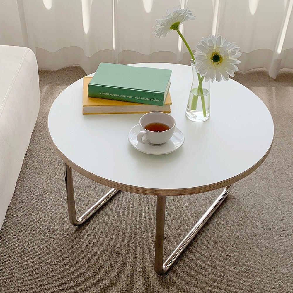 BR-1433-vamir-vamir ローテーブル｜Stainless Banding HPL Round Table