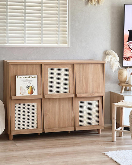 BR-2568-MARKET B-MARKET B｜BENTAN 雑誌収納付きラタンチェスト 6扉