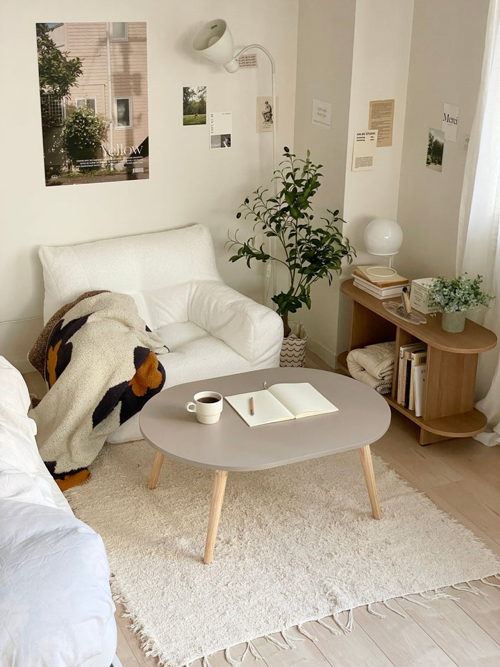 通販】Roomnhome｜ナチュラルローテーブル 天然木 おしゃれ 韓国