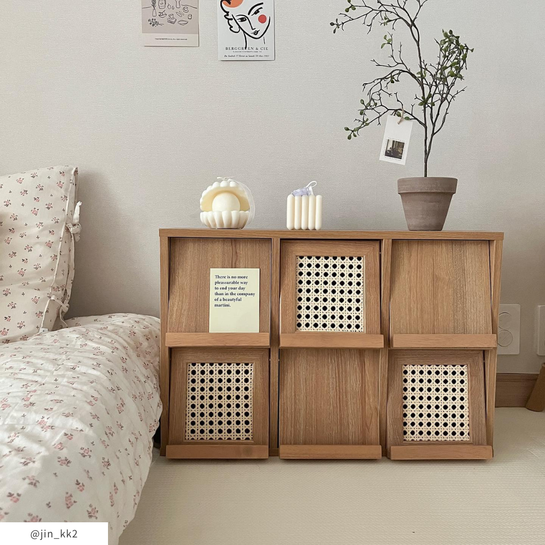 ★Market B★BENTAN ラタン3扉3段収納ラックコンソールテーブル MARKET B｜BENTAN ラタンドア収納チェスト｜TVボード｜DIY