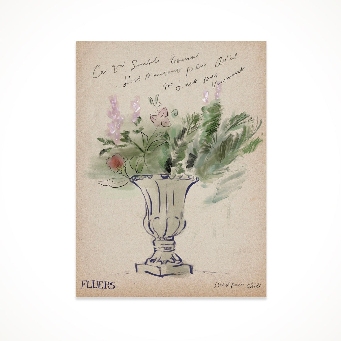 BR-3085-HOTEL PARIS CHILL-HOTEL PARIS CHILL ポストカード｜The Old Pot with Flowers Postcard