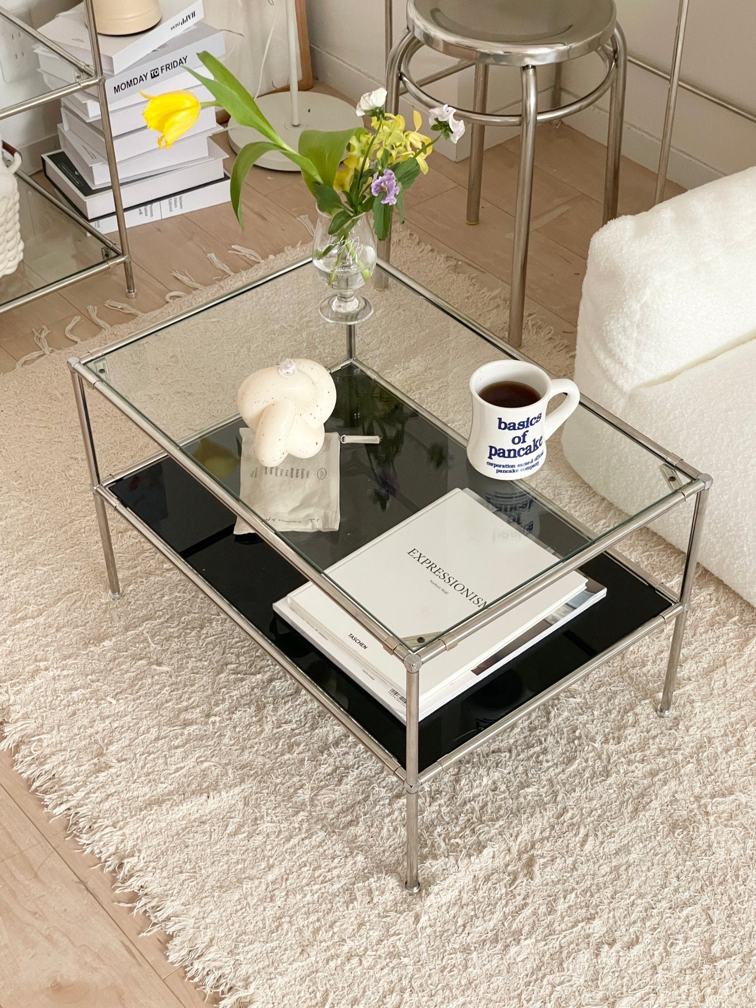 BR-1421-vamir-vamir ローテーブル｜Stainless Modular 2tier Sofa Table S