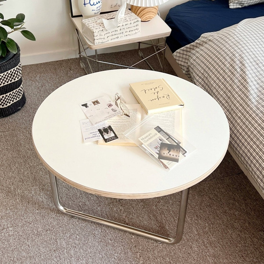 vamir ローテーブル｜Stainless Banding HPL Round Table｜韓国