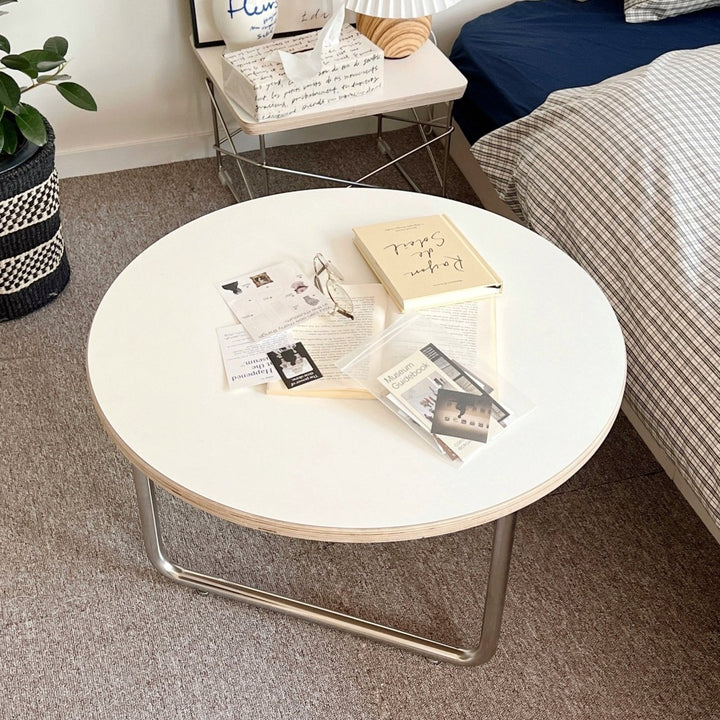 vamir ローテーブル｜Stainless Banding HPL Round Table｜韓国