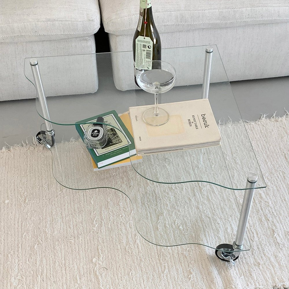 BR-2737-vamir-vamir テーブル｜wave glass trolley side table
