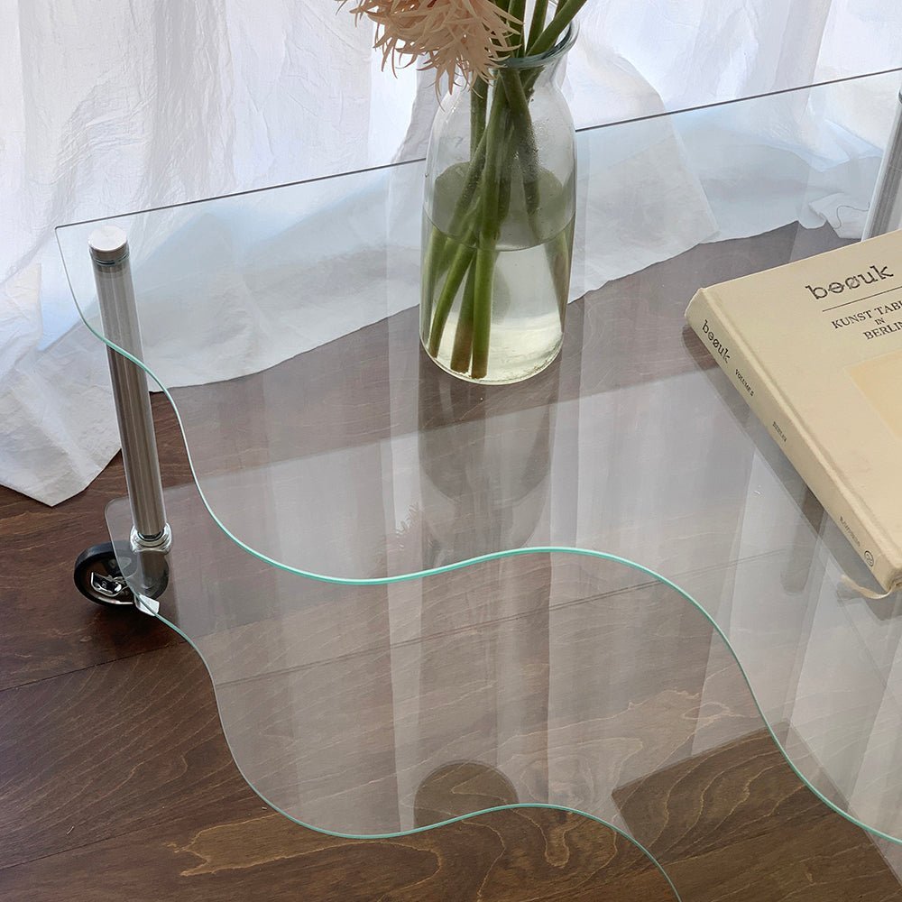 BR-2737-vamir-vamir テーブル｜wave glass trolley side table