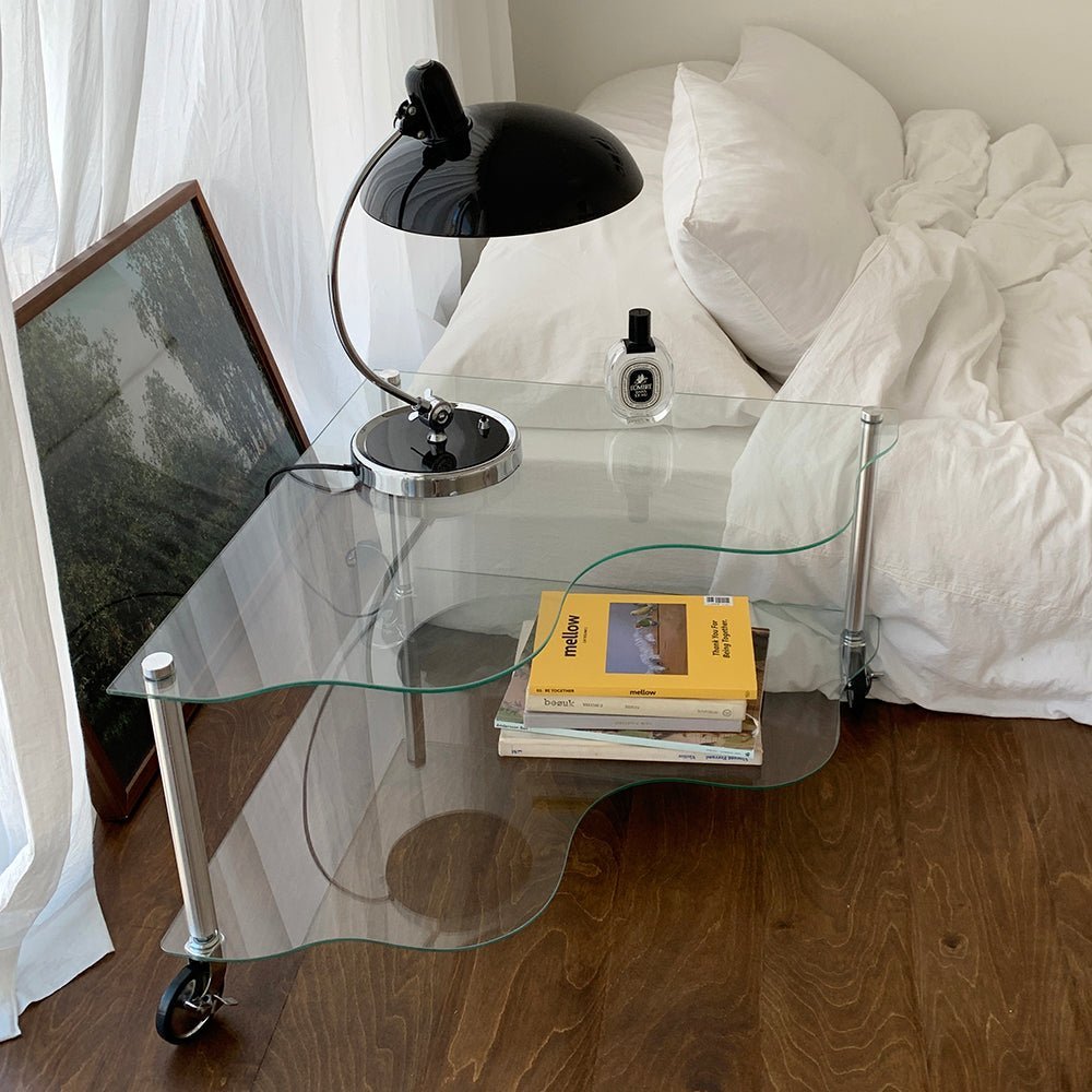 vamir日本公式】vamir （バミル）移動式ローテーブル｜wave glass trolley side table – Little Rooms