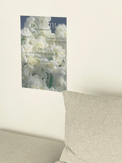 SE-3442-BEURRE BLEU-wall decoration set - white flower